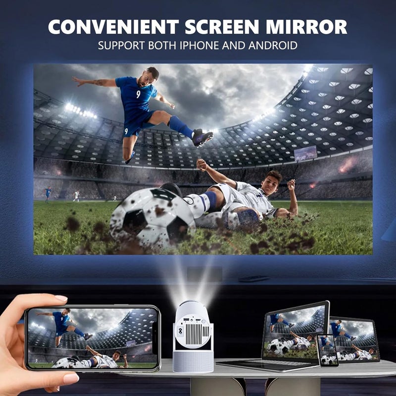 Chicdaze Mini Projector, Portable Projector, Smart Projector Support 4K 1080P with Dual-Band WIFI6 5G Wireless 5.4 Bluetooth, 160 ANSI, Auto Keystone Correction for Home Bedroom Outdoor, HY300PRO KTV - Image 2